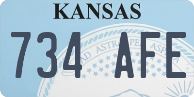 KS license plate 734AFE