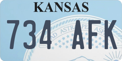 KS license plate 734AFK