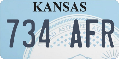 KS license plate 734AFR