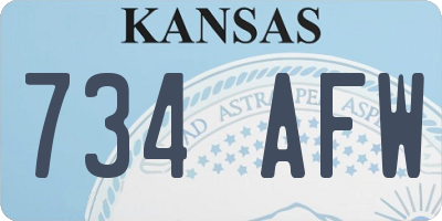 KS license plate 734AFW