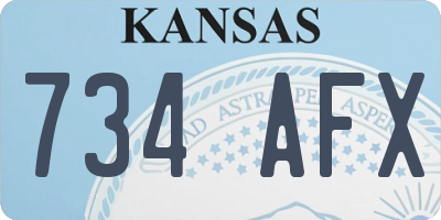 KS license plate 734AFX