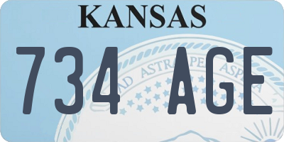 KS license plate 734AGE