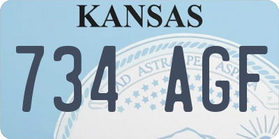 KS license plate 734AGF