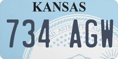 KS license plate 734AGW
