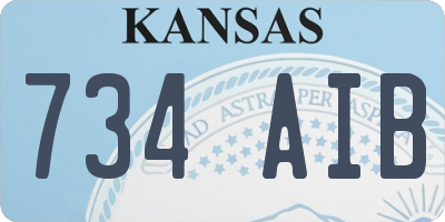KS license plate 734AIB