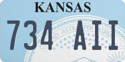KS license plate 734AII