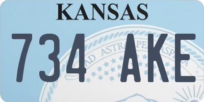 KS license plate 734AKE