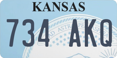 KS license plate 734AKQ