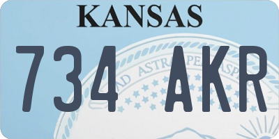KS license plate 734AKR