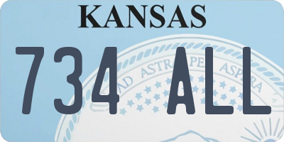 KS license plate 734ALL