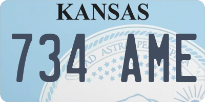 KS license plate 734AME