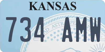 KS license plate 734AMW