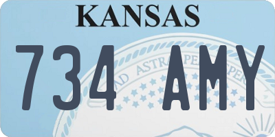 KS license plate 734AMY