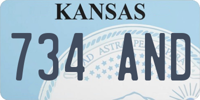 KS license plate 734AND