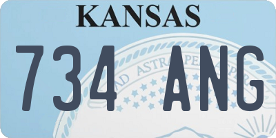 KS license plate 734ANG