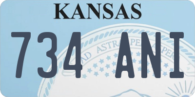 KS license plate 734ANI