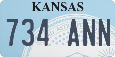 KS license plate 734ANN