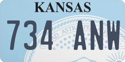 KS license plate 734ANW