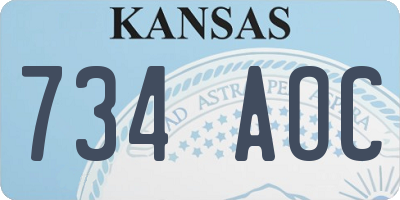 KS license plate 734AOC