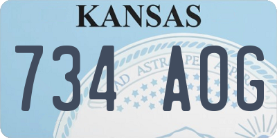 KS license plate 734AOG