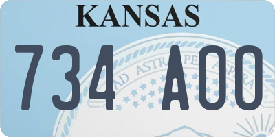 KS license plate 734AOO