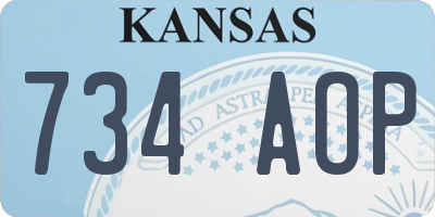 KS license plate 734AOP
