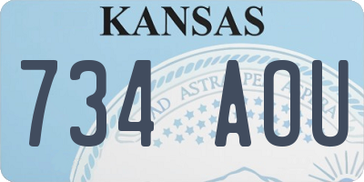 KS license plate 734AOU