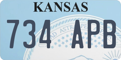 KS license plate 734APB