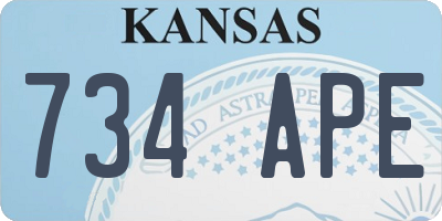 KS license plate 734APE