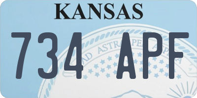 KS license plate 734APF