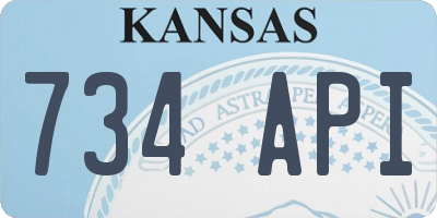 KS license plate 734API