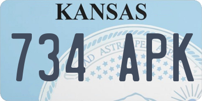 KS license plate 734APK