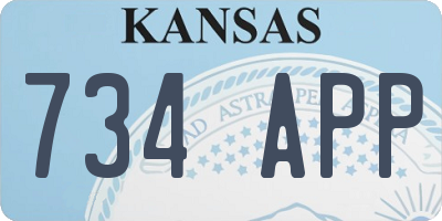 KS license plate 734APP