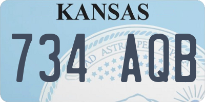 KS license plate 734AQB