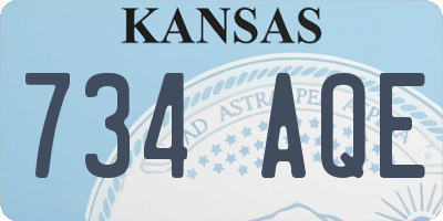 KS license plate 734AQE