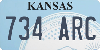 KS license plate 734ARC