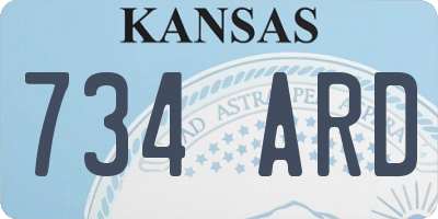 KS license plate 734ARD