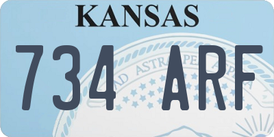 KS license plate 734ARF