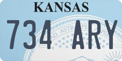 KS license plate 734ARY