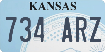 KS license plate 734ARZ