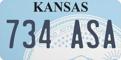 KS license plate 734ASA