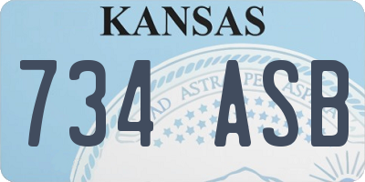 KS license plate 734ASB