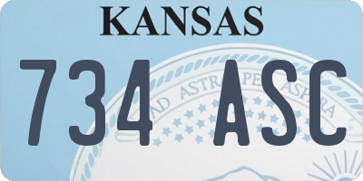 KS license plate 734ASC
