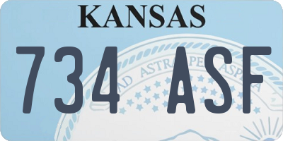 KS license plate 734ASF
