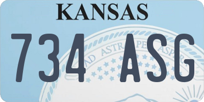 KS license plate 734ASG