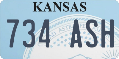 KS license plate 734ASH