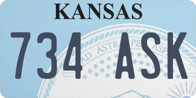 KS license plate 734ASK