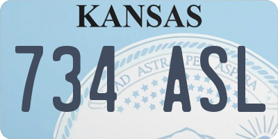 KS license plate 734ASL