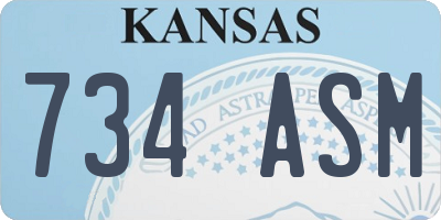 KS license plate 734ASM