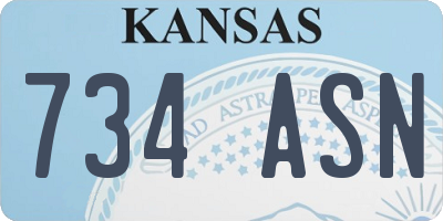 KS license plate 734ASN